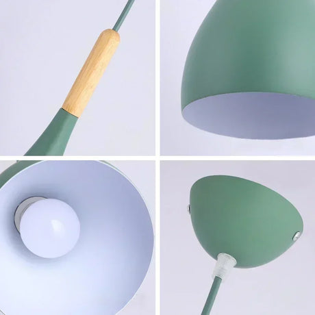 Multi Color Luster Pendant Lights Dia 16/17/24cm Restaurant Wood Hanging lighting Light Fixtures Modern E27 LED Loft Hang lamp