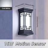 Motion Sensor LED Wall Light 16W Indoor&Outdoor Waterproof IP66 Porch Wall Lamp Home Sconce Decoration Lighting