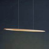 Modern LED Wooden Pendant Light Long Linear Hanging Lamp for Kitchen Island Office Bar Dining Living Room Pendant Lamp Lighting
