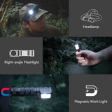 HS42 2100lm EDC LED Headlamp (SST40 White, Red & Floodlight) - 18650 USB-C Rechargeable Right-Angle Flashlight with Magnetic Tailcap for Camping