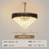 Nordic Luxury Crystal Chandelier Round Pendant Light LED for Living Room Hotel Lobby Hallway Modern Home Decor Hanging Lamp