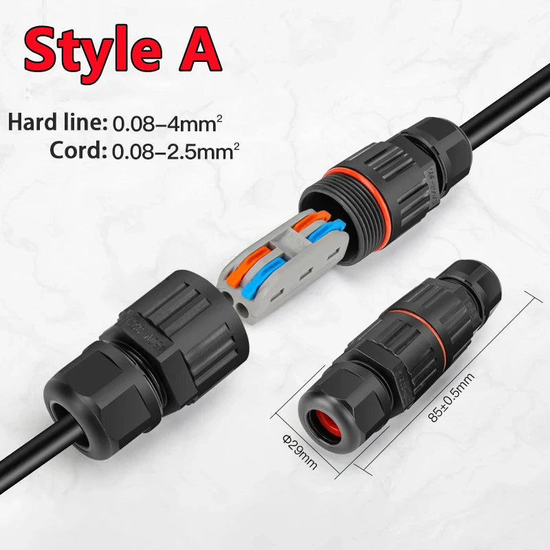 New 2/1PC IP68 Waterproof Joint Wire Quick Connection Connector 2/3 Pin Solder Less LED Lamp Wiring Outdoor Rainproof Terminal