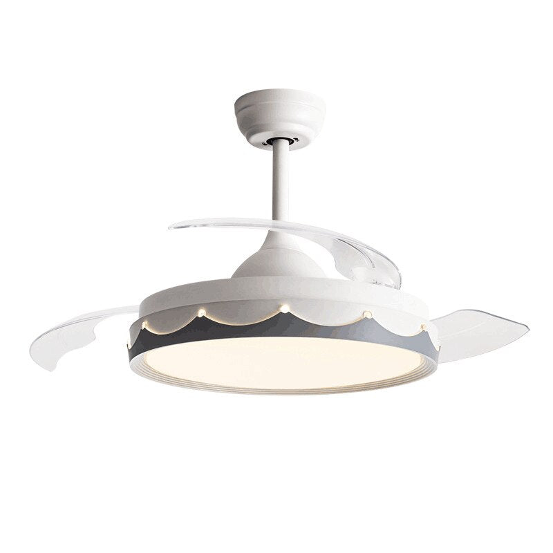 Modern Led White Ceiling Fans With Light Low Floor 36inch 42 Inch Remote Control DC Motor 36W Simple Fans Lighting Living Room