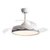 Modern Led White Ceiling Fans With Light Low Floor 36inch 42 Inch Remote Control DC Motor 36W Simple Fans Lighting Living Room