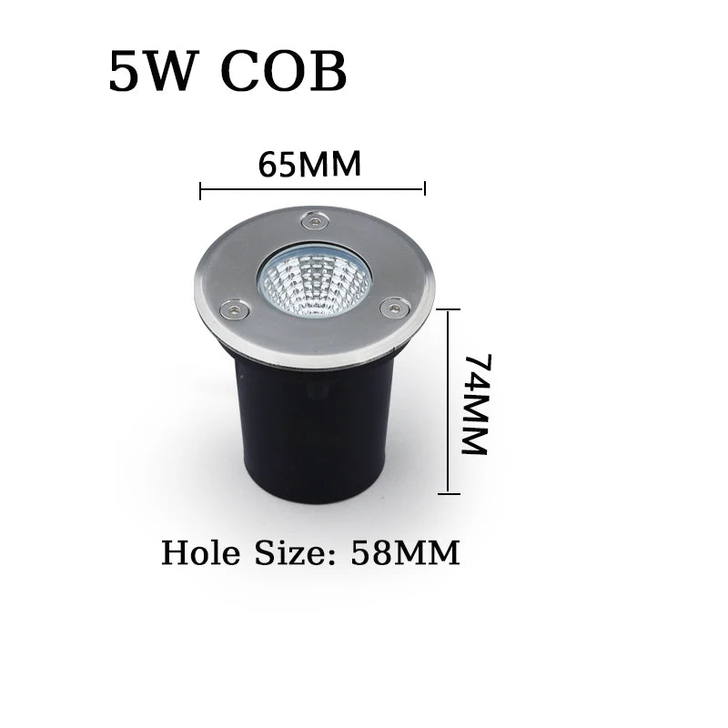 10 PCS Waterproof IP67 LED underground Light 1W 3W 10W 15W Outdoor Ground Garden Path Floor Buried Yard Spot Landscape 110V 220V 12V