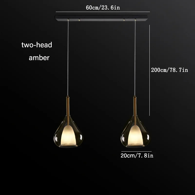 Nordic Glass Bedroom Pendant Light Postmodern Creative Designer Restaurant Bar High-End Room Decors Bedside Minimalist Hang lamps