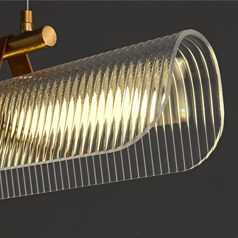 Nordic Modern Minimalist Acrylic Strip Pendant Light Dining Room Study Exhibition Hall Bar Counter Hanging Lamp Lighting Fixture