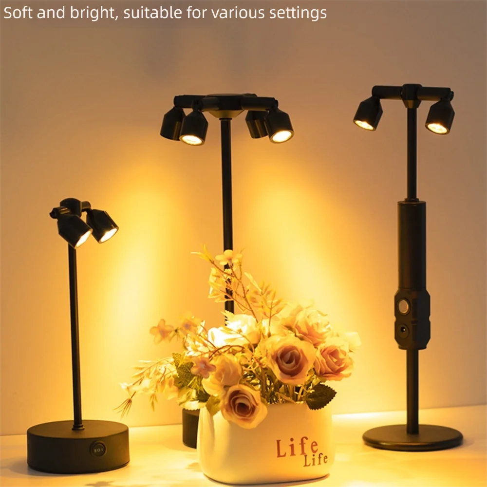 Creative Retro LED Touch Desk Lamp Charging High Pole Spotlights Decoration Lamp Bar Cafe