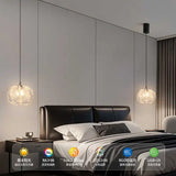 Nordic French Cream-Style Long Line LED Pendant Light - Acrylic Flower Chandelier Lamp for Bedroom Bedside, Dining Room & Living Room