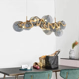 Light Luxury Glass Chandelier Modern Minimalist Dining Living Room Villa Post-modern Bedroom Staircase Pendant Light LED Bulb