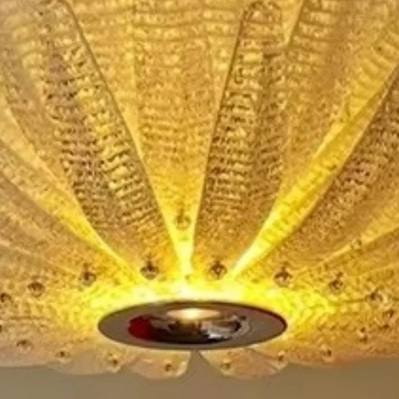 Designer Agave Murano Glass Chandelier Living Room Bedroom New Milan Vintage Gold Flowers Pendant Light with Leaf Vila Lobby