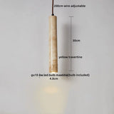 2026 New Cave Stone Pendant Light Bedroom Yellow Travertine LED Chandelier Living Dining Room Modern Hanging Lamp Decor Lighting