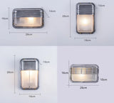 Retro Aluminum Outdoor LED Wall Lamp E27 Waterproof Moisture Industrial Garden Porch Light Bathroom Balcony Glass Ceiling Light
