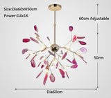 LED Agate Chandelier Modern Firefly Chandelier Living Room Bedroom Flower  Bedroom Kitchen Indoor Tree Branch Pendant Light