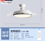 Modern Led White Ceiling Fans With Light Low Floor 36inch 42 Inch Remote Control DC Motor 36W Simple Fans Lighting Living Room