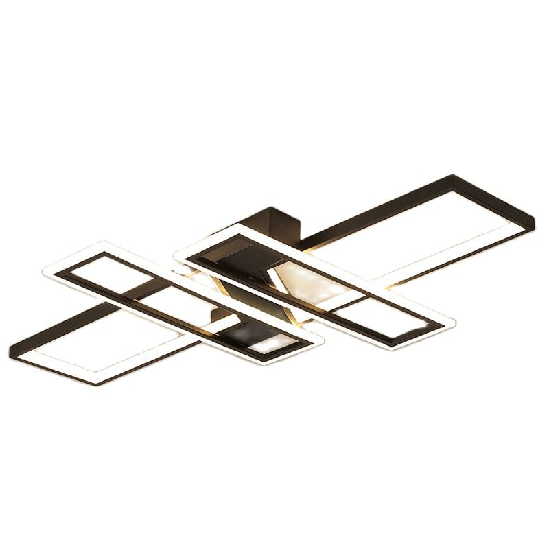 Modern LED Chandeliers Lighting Fixtures for Living Room Bedroom Kitchen Home With Remote Control Black Lustre Ceiling Lamp