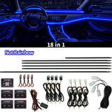 18IN1 Full Color Streamer Car Ambient Lights RGB 64 Color Universal LED Interior Hidden Acrylic Strip Symphony Atmosphere Lamp