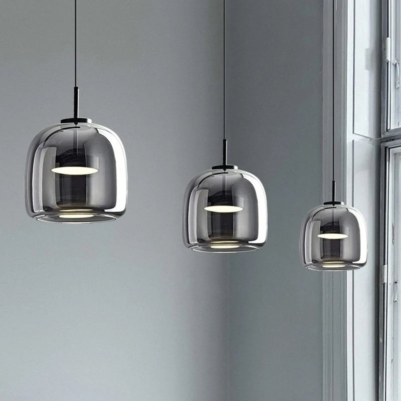 Zhongshan glass lighting fixtures Nordic modern minimalist  bar counter restaurant chandelier living room art designer iron