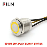 19mm 20A Push Button Switch - IP66 Waterproof Metal LED Light