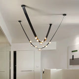 Italian Designer Loft Chandelier Leather Hanging Pandent Light  Suspension Lamp for Living Room Hotel Duplex Staircase