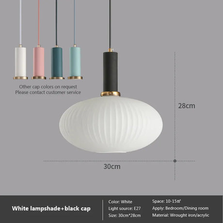 Nordic Retro restaurant colorful Glass pendant lights Creative living room Lamp Simple bedside lamp LED E27 light