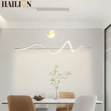Modern Led Pendant Lights Chandelier For Dining Table Living Room Kitchen Bar Counter Creative Moon Hanging Lamp Home Decor Lamp