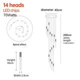 Luxury K9 Crystal LED Pendant Light - Customizable Duplex Staircase Hanging Chandelier Lamp for Living Room, Bedroom, Hotel & Shop