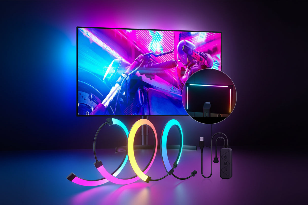RGB Gaming Lights Strip Monitor Backlight - PC Display Screen Sync Atmosphere Lamp