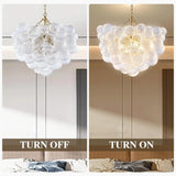 Artpad Nordic Glass Bubble Hanging Chandelier Bedroom Round Ball Ceiling Pendant Light LED Ceiling Chandelier for Living Room