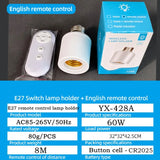 Wireless Remote Control E27 Lamp Holder - Smart Timer Switch for 110V/220V