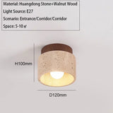 Travertine Stone LED Ceiling Lamp Aisle Corridor Light Fixture For Living Room Dining Room Bedroom Decor Chandelier Ceiling Lamp