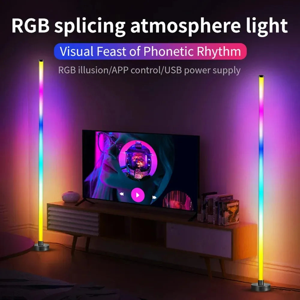 LED Floor Lamp RGB Remote & APP Control Music Sync Corner Lighting Timer Modern Mood Standing Lamp for Living Room Gaming