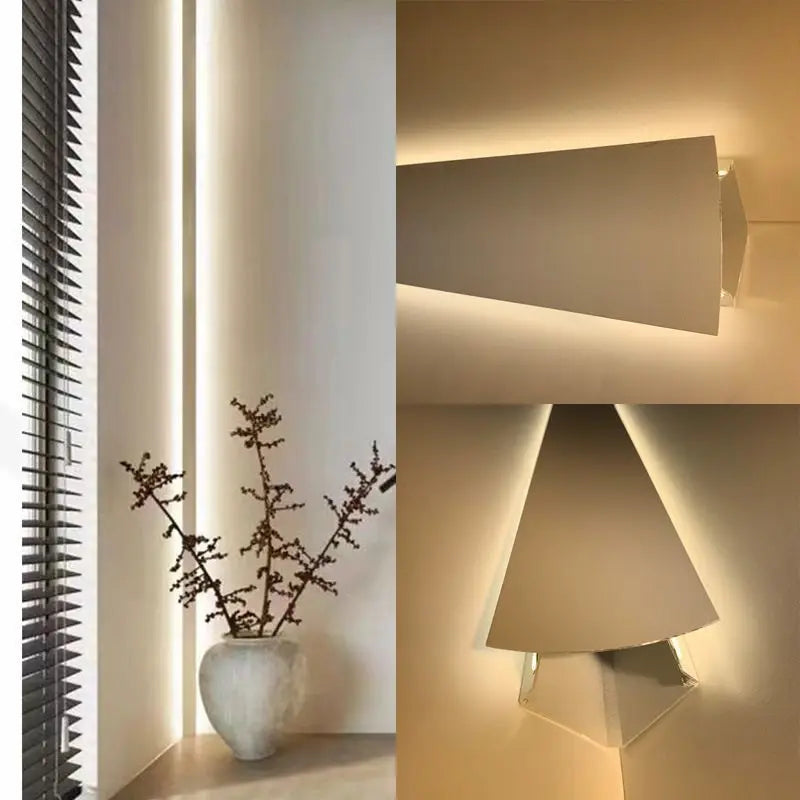 0.5/1M Ceiling Led Aluminum Profile Surface Mount Wall Top Corner Decor Double Eyelid Gypsum Lamp Suspended Glowing Linear Light