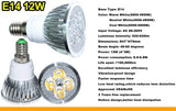High Brightness LED Spotlight Bulb - E27 E14 GU10 MR16 Base (9W 12W 15W)
