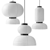 Japanese Wabi-Sabi Rice Paper LED Pendant Light - Organic White Paper Lantern Chandelier Fixture for Living Room Ceiling Decor