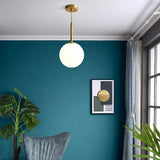 Nordic White Glass Ball LED Pendant Lamp Dining Room Chandeliers Decoration Maison  Applicable To Hall Bed Room Lighting