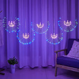 Connectable Firework Light 5 Pack 600 LED Starburst Light 8 Modes LED Copper Wire Fireworks String Light Christmas Fairy Garland