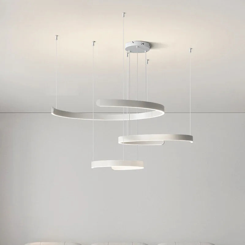 Modern Salon Design Ring Ceiling Chandelier Dining Room Pendant Lamp Bedroom Home LED Lighting Fixtures
