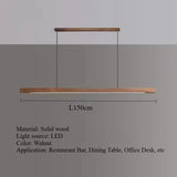 Nordic Walnut Solid Wood Pendant Light LED for Dining Tables, Study Rooms, Bar Counters, Office Desks, Indoor Home Lighting
