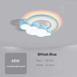 LED Children's Room Ceiling Lamp Cartoon Rainbow Clouds Simple and Warm Boys and Girls Bedroom Princess Room Light Fixtures