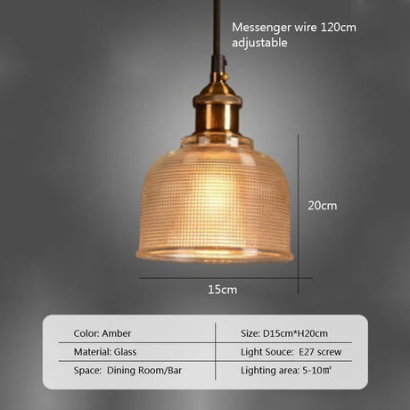 Nordic Glass Pendant Light Creative Minimalist Modern Lamp for Restaurant With Transparent Lampshade Brass Color and E27 Socket