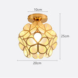 12W Nordic Flower Ball LED Ceiling Lamp E27 Tiffany Iron Acrylic Petal Inlaid Chandelier Aisle Corridor Home Decor Ceiling Light