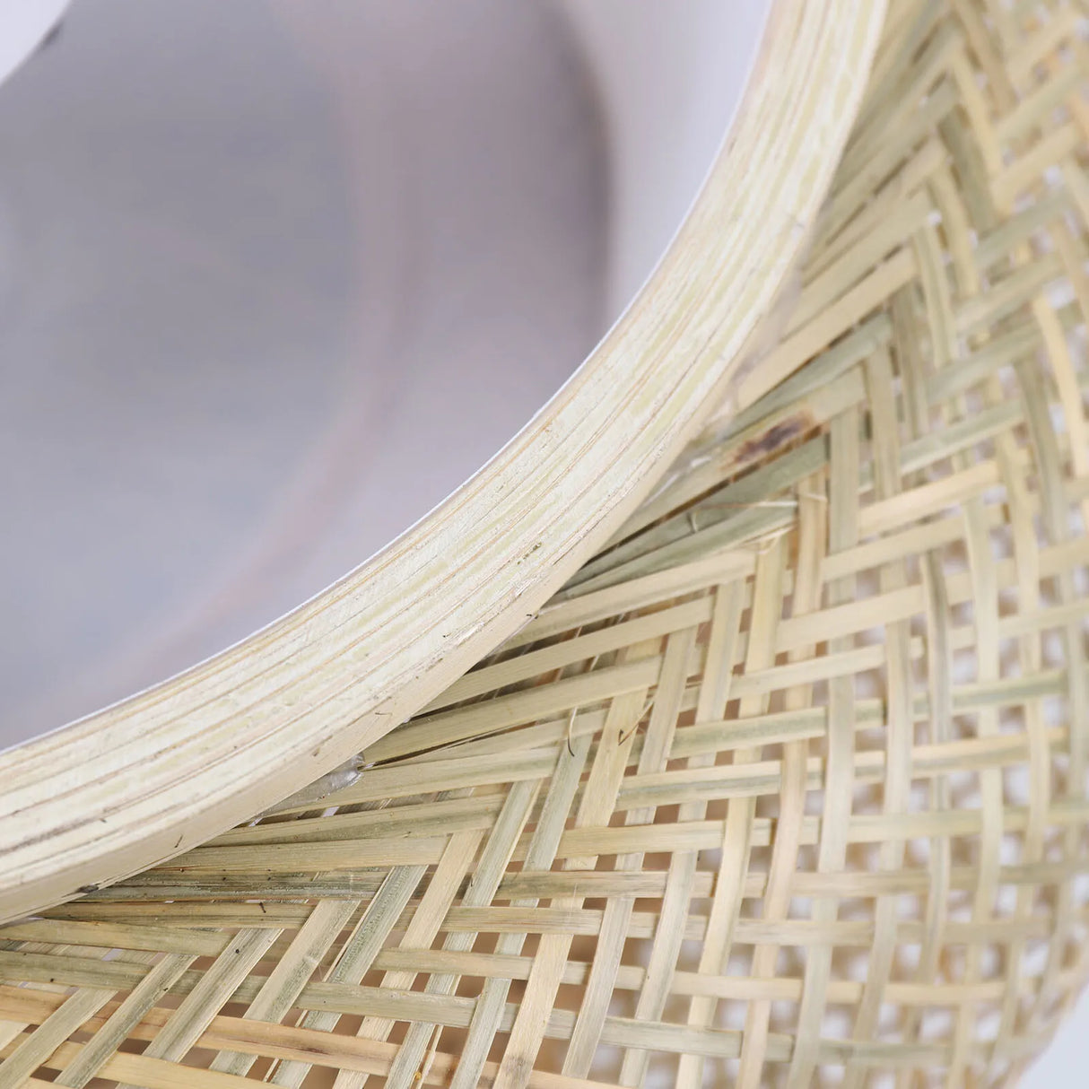 20" Bamboo Shade Ceiling Light - Modern Boho Flush Mount Pendant Lamp