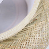 20" Bamboo Shade Ceiling Light - Modern Boho Flush Mount Pendant Lamp