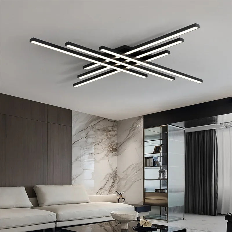 New living room ceiling lamp creative line bedroom lamp minimalist led study modern simple atmosphere master bedroom lamp