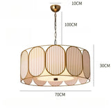 Classical Hanging Chandelier Light Fixture Chinese Cloth Pendant Lamp for Dining Room Kitchen Living Room Bedroom