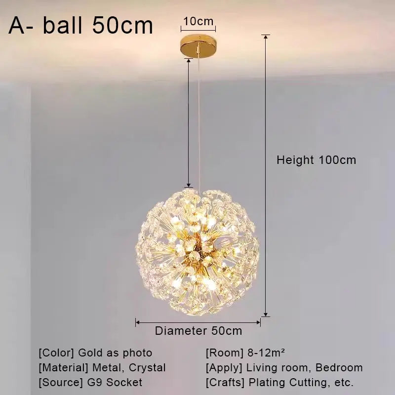 Nordic Crystal Led Ceiling Pendant Lamp Modern Clear Crystal G9 LED Lamp for Dining Room Bedroom House Decor Suspension Lamp