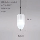 2026 Modern Simple Lake Blue Gradient Glass Pendant Lamp Designer Model Room Bedroom Restaurant Bar LED Chandelier Home Decor Li