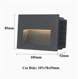 IP65 Outdoor Wall Sconce Lamp Waterproof LED Step Light Outdoor Recessed Stair Light Garden corridor LED Footlight