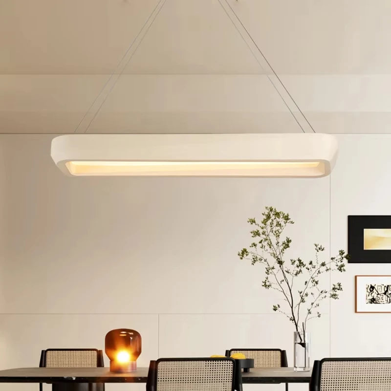 Minimalist Wabi Sabi Dining Room Rectangle Pendant Lights Coffee House Bar Bedroom Lamp Nordic New Style Dining Table Chandelier